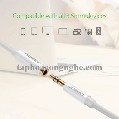 Ugreen 10746 0.5M màu Trắng Cáp âm thanh 3.5mm nối dài AV124 30010746